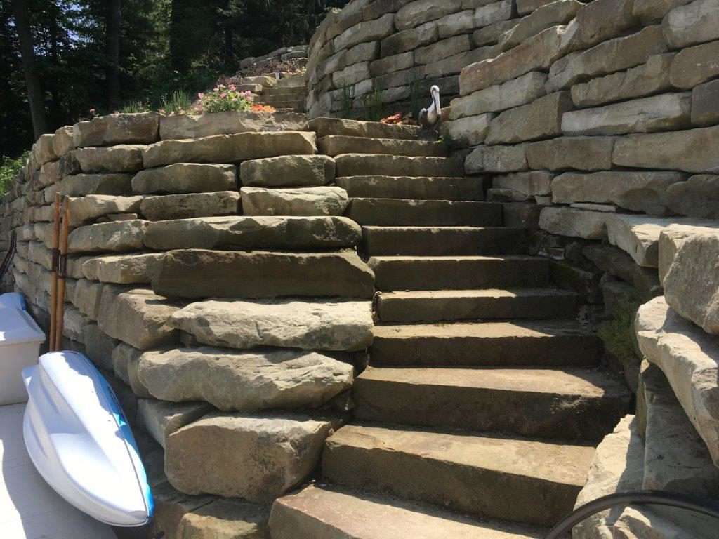 Natural Stone Steps with Wallstone