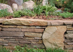 Natural Stone Retaining Wall by Lotus Gardenscapes
